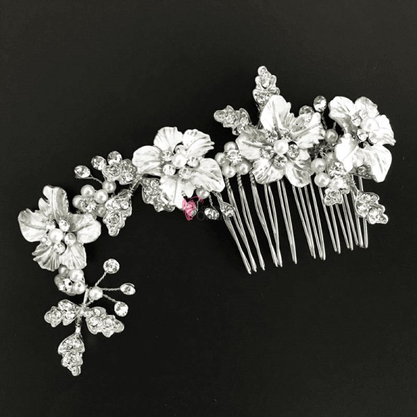 Accesoriu modern pentru decor par CA058 cu perle si strasuri